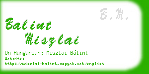 balint miszlai business card